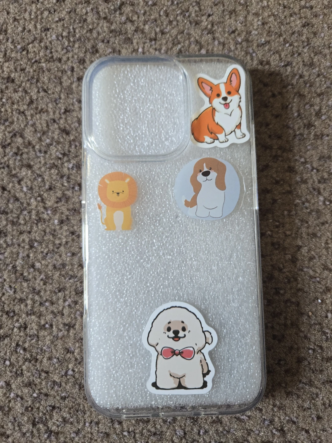 Clear iPhone 16 Pro Case with Cute Animal Stickers