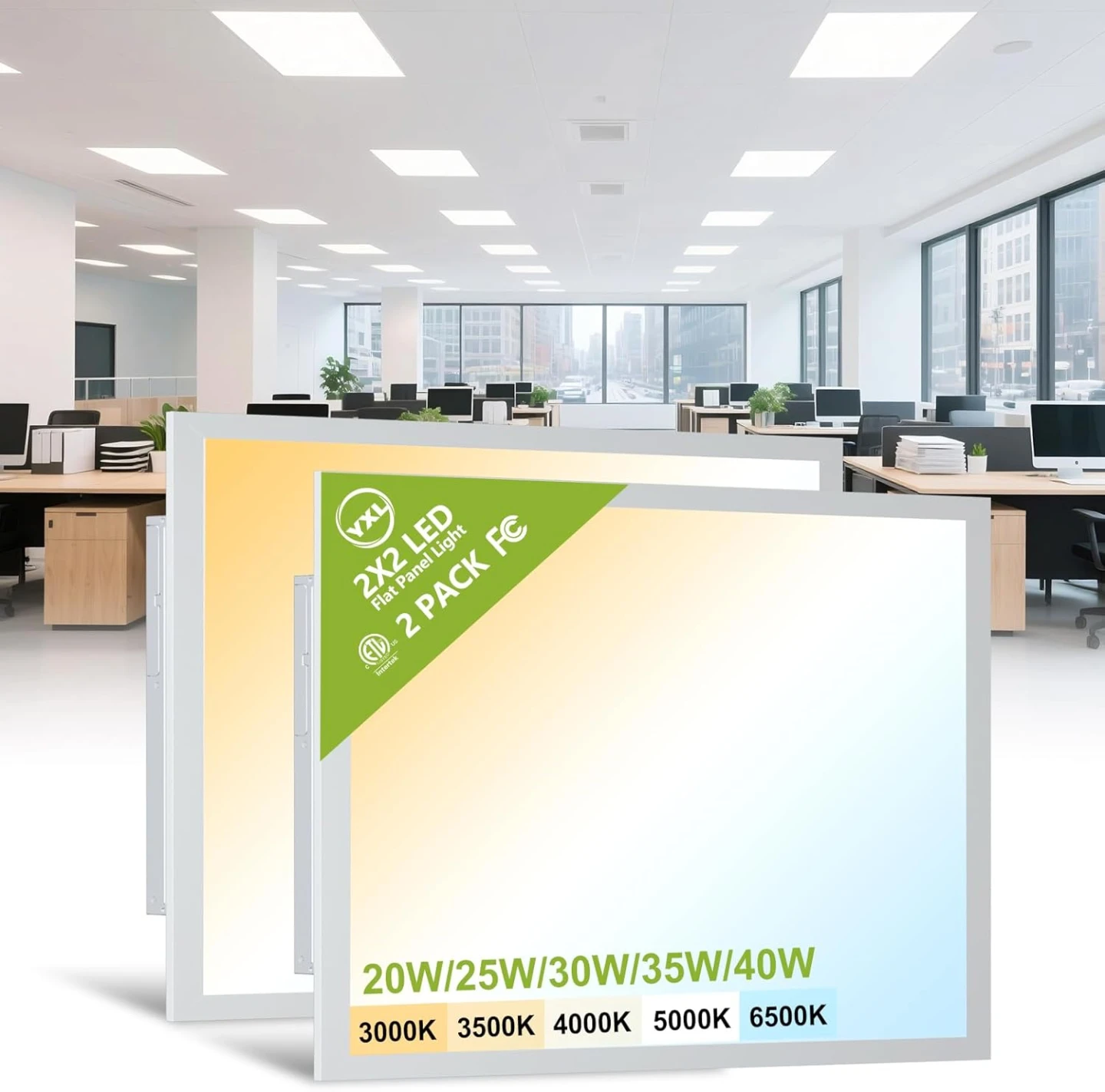 2x2 LED Flat Panel Light 2 Pack