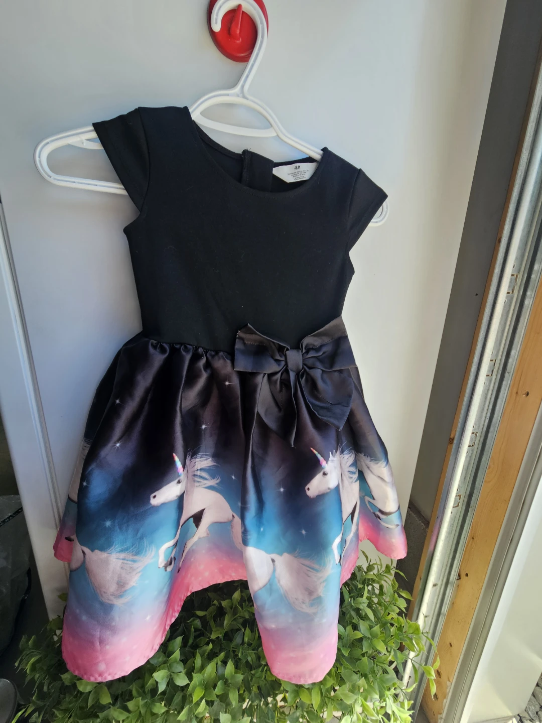 H&M Black Unicorn Dress - Size 4-5Y