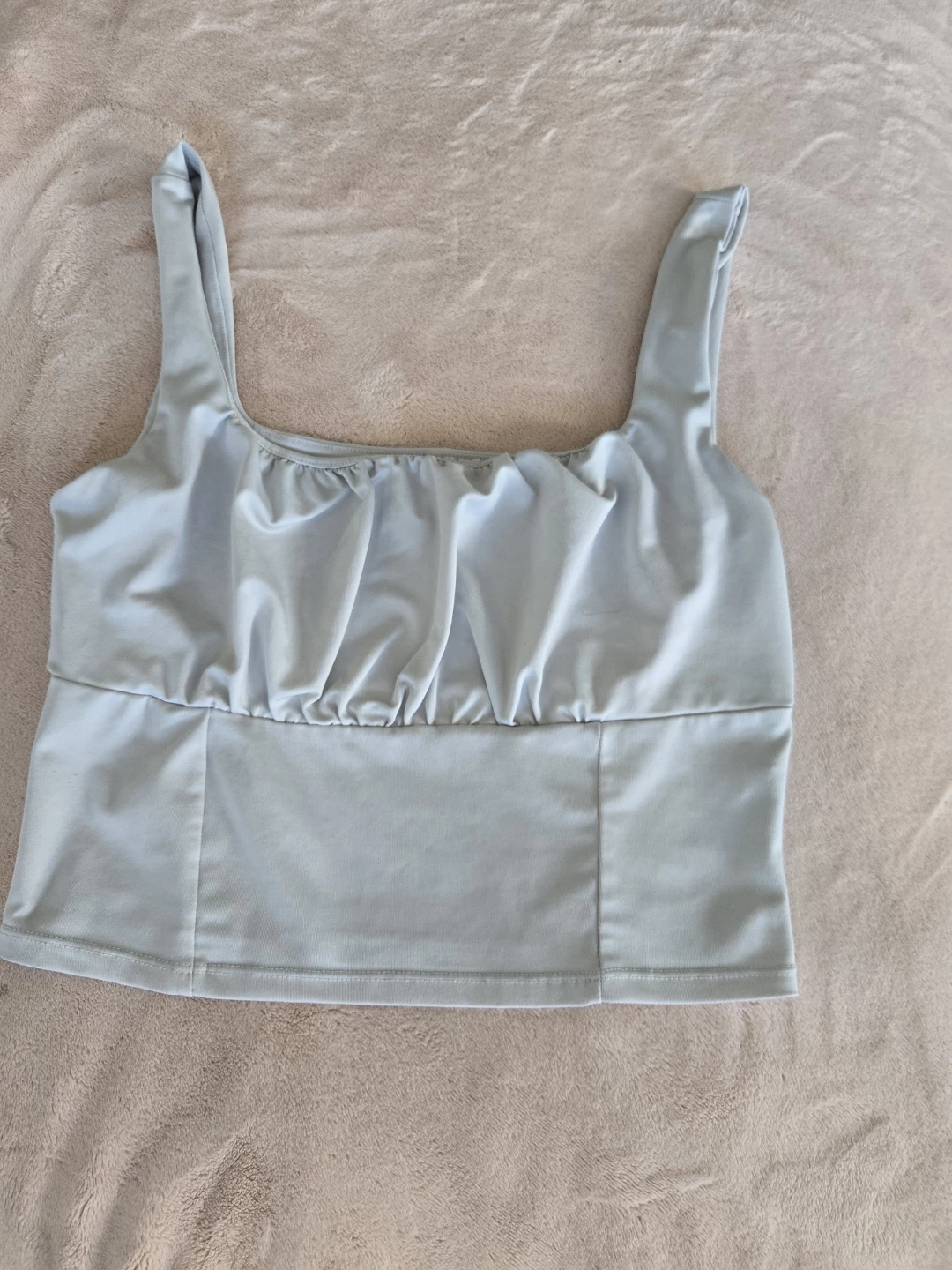 White Ruched Tank Top