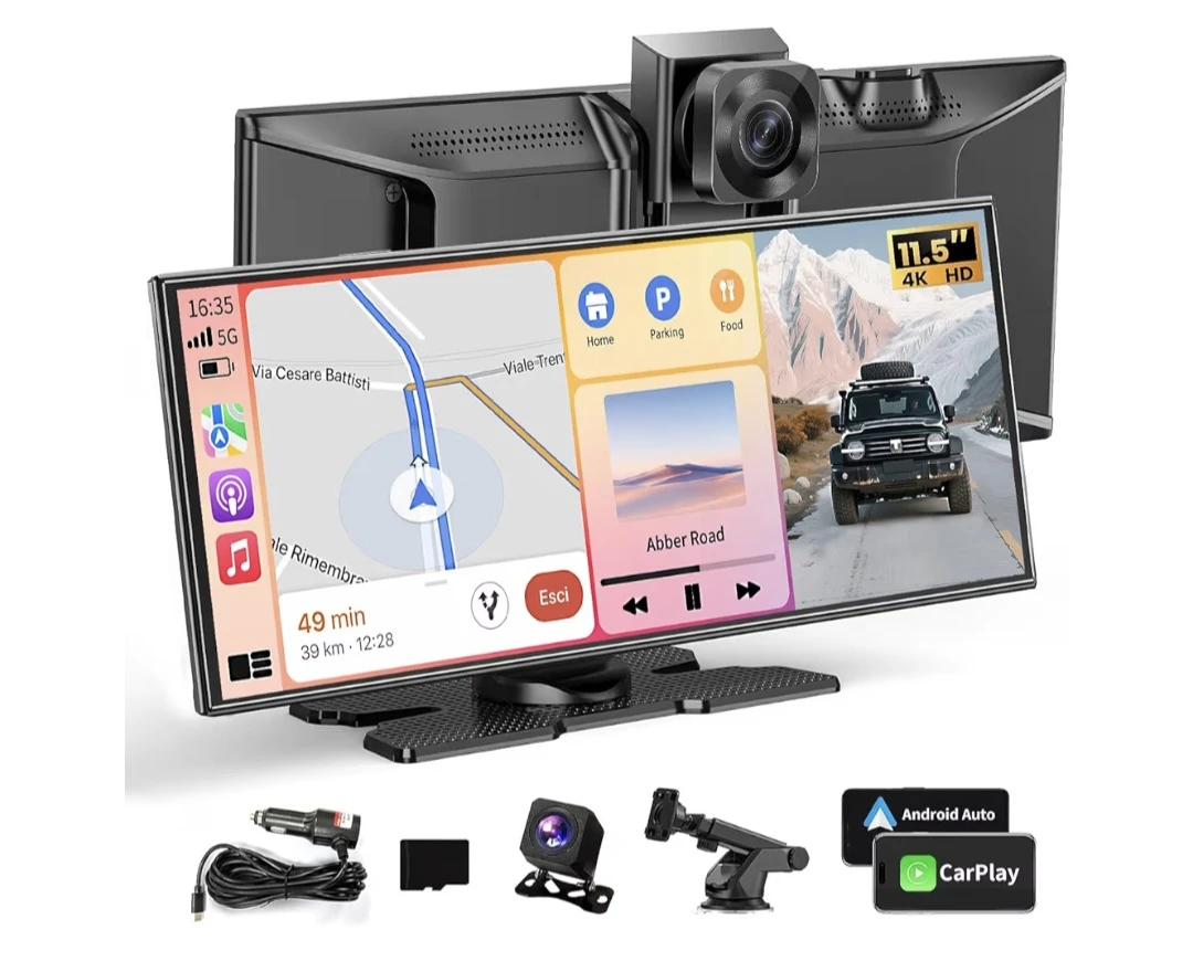 11.5" Portable Wireless CarPlay Android Auto Screen - photo 2