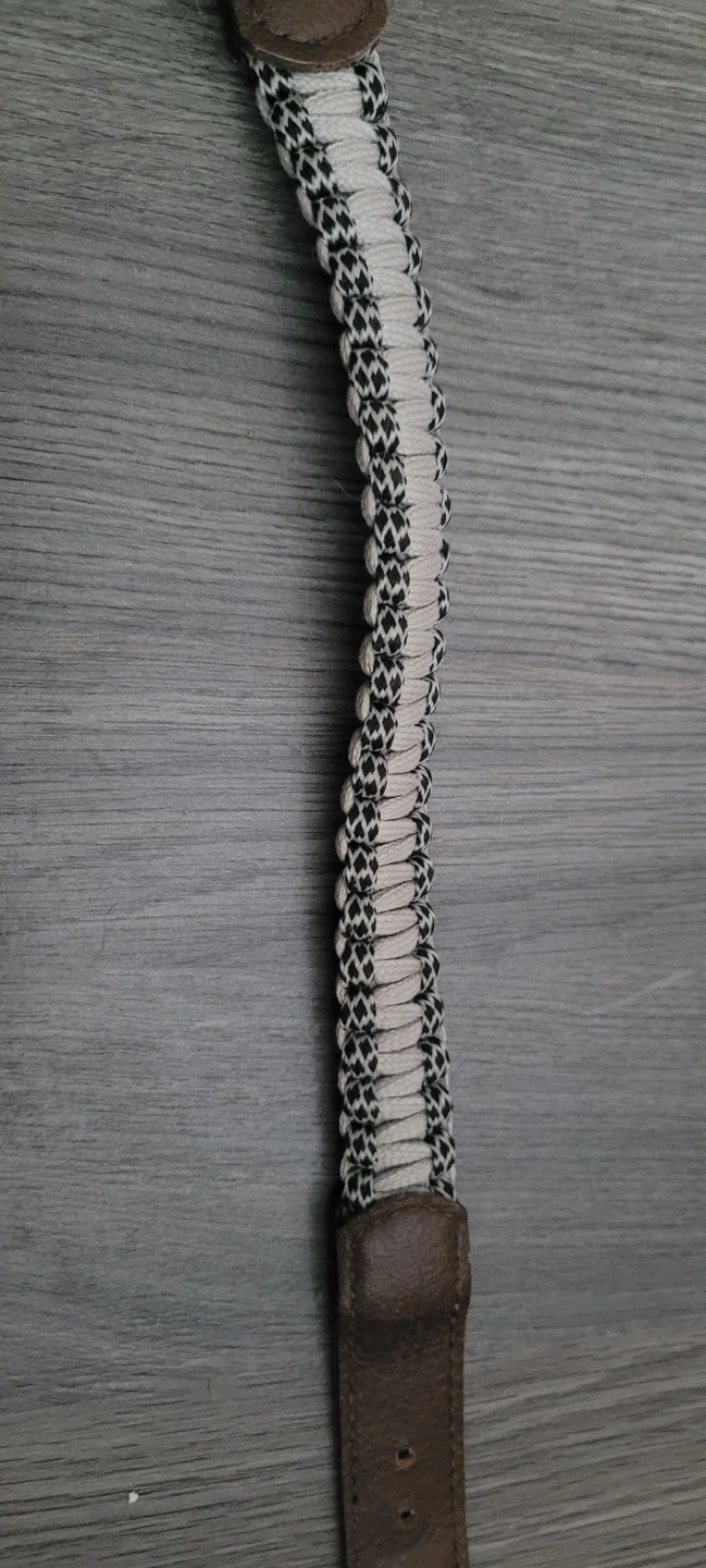 Brown Leather Dog Collar with Woven Detail