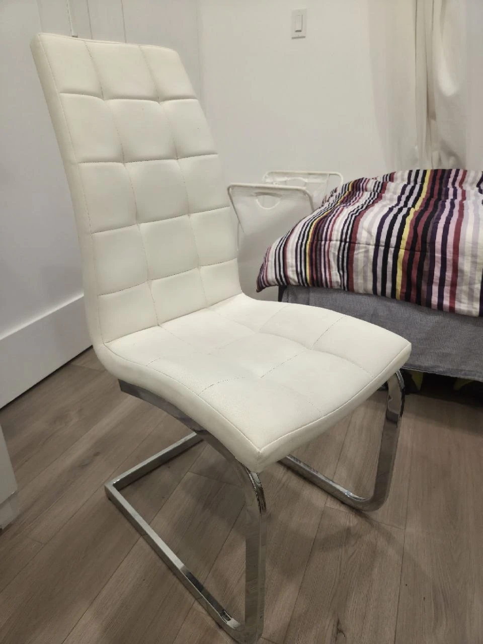 White Faux Leather Dining Chair