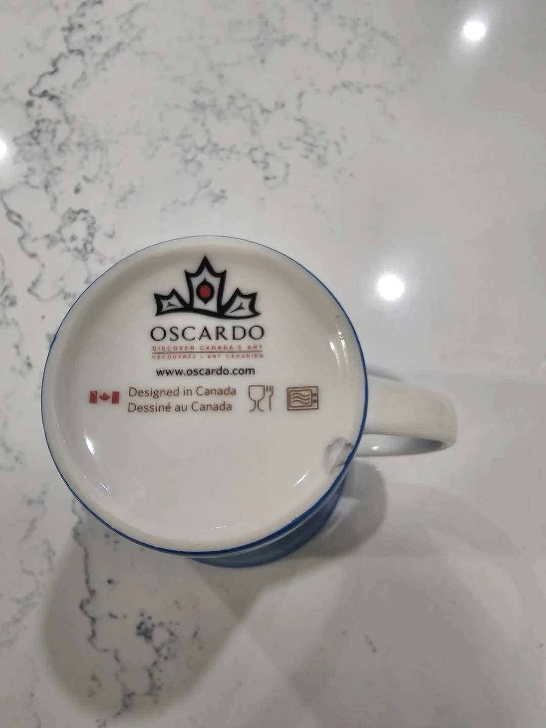 Porcelain Designed in Canada Mug - Blue Floral Bird Design - photo 4