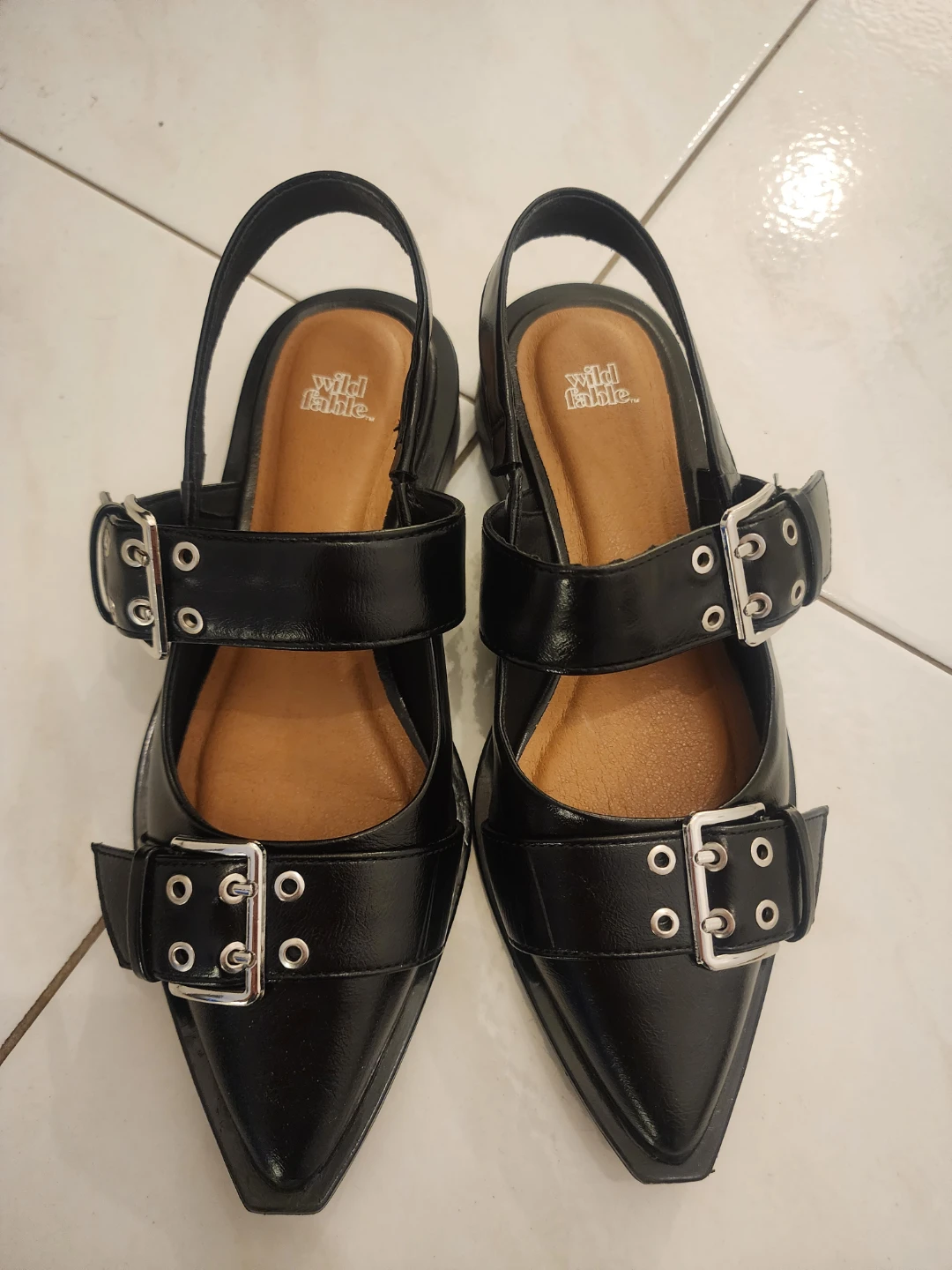 Wild Fable Black Slingback Buckle Flats