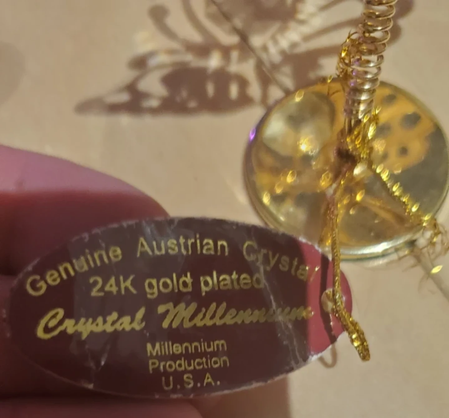 Crystal Millennium Butterfly Ornament 24K Gold Plated - photo 4