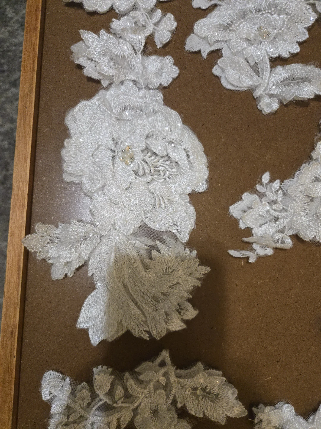 White Lace Appliques with Beads and Sequins - Bridal/Crafting - photo 2