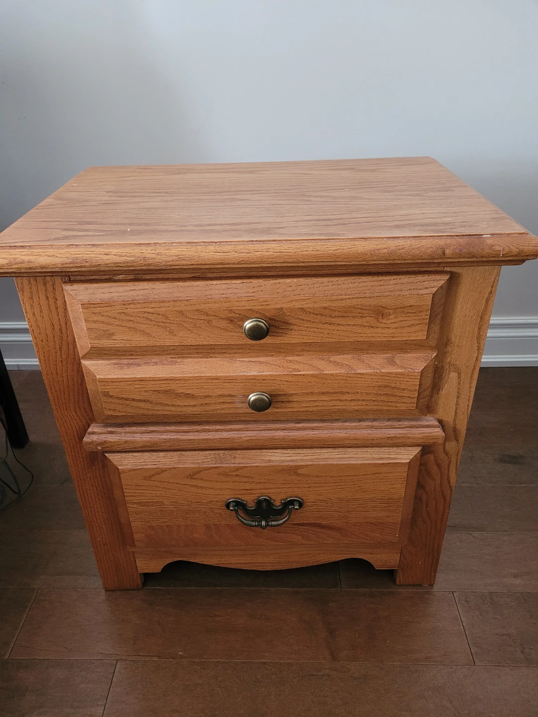 Solid Oak Wood Nightstand