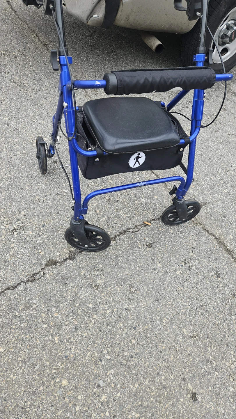 Blue 4-Wheel Walker with Seat - photo 2