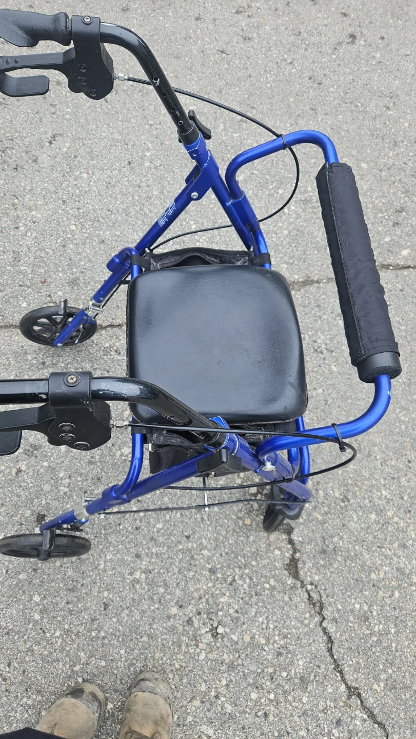 Blue 4-Wheel Walker with Seat - photo 5