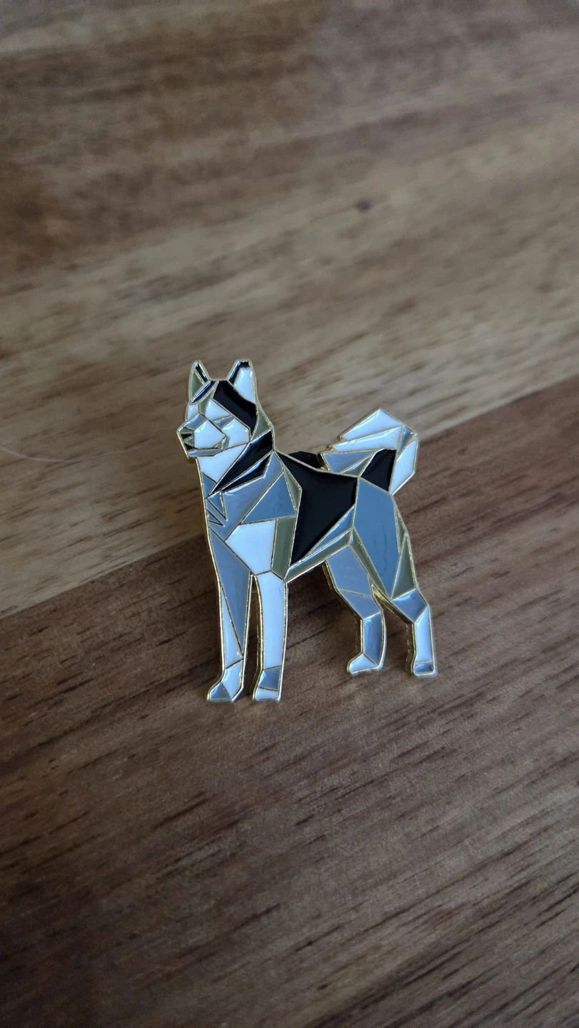 Origami Siberian Husky Pin *new