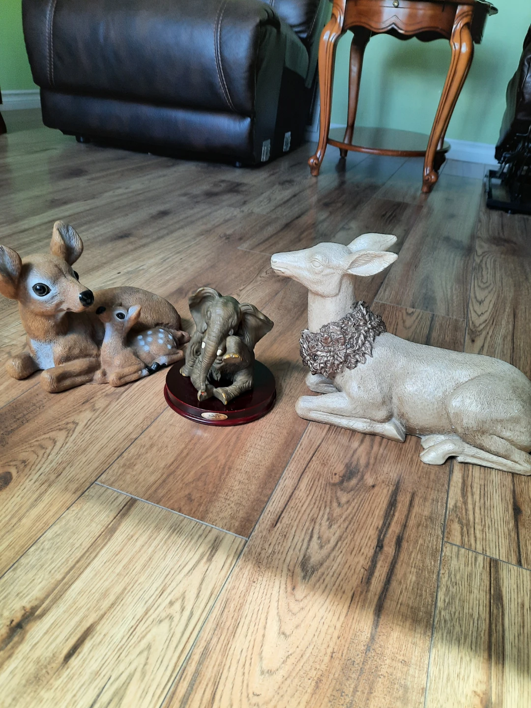 Collection of 3 animal figurines: deer family and elephant - photo 4