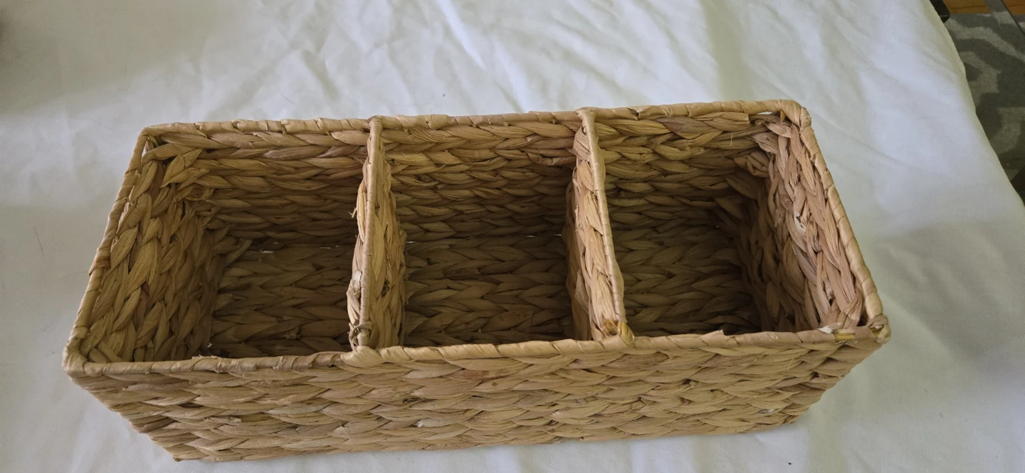 Woven 3-Compartment Organizer Basket