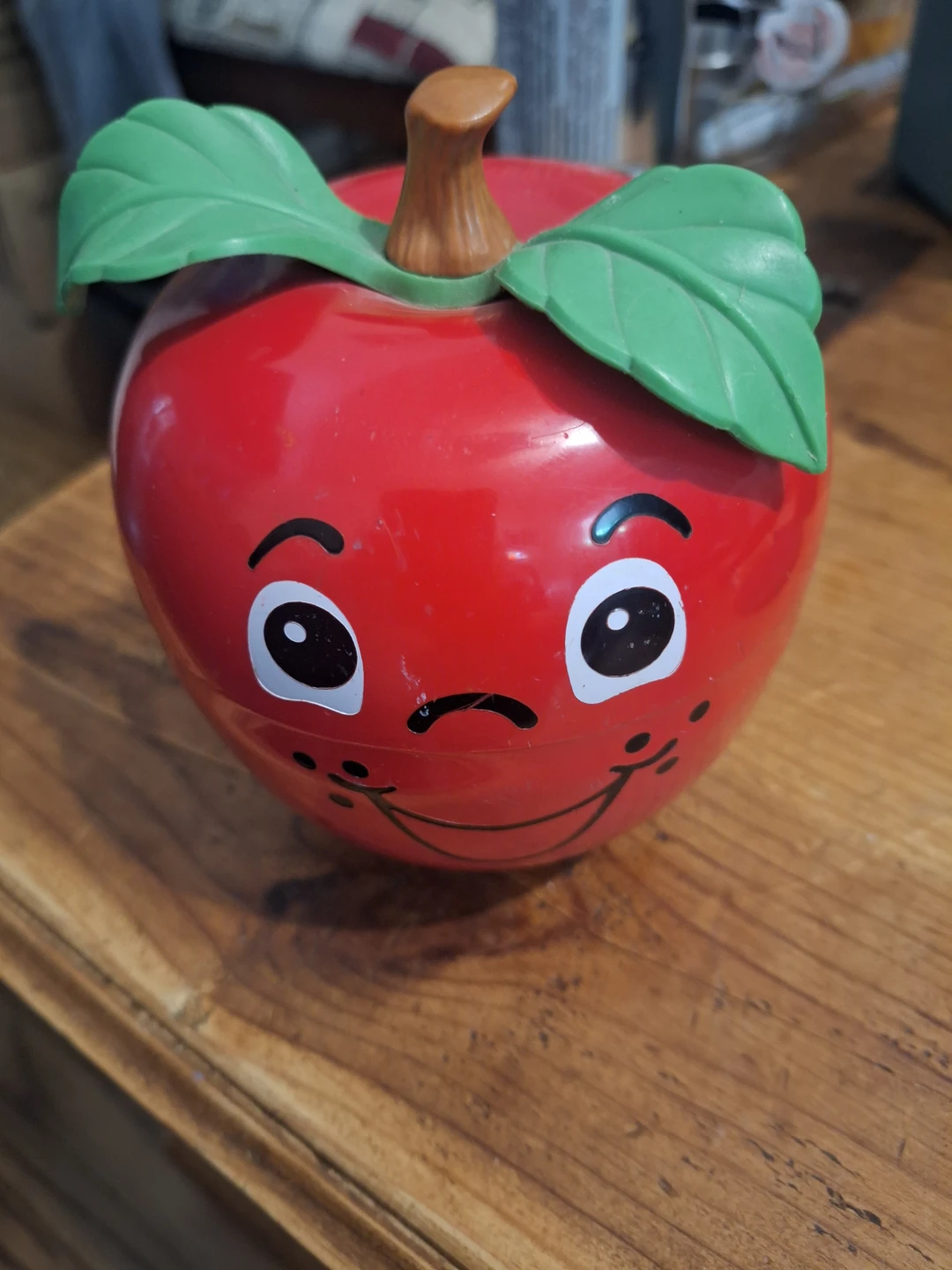 Vintage Apple Container with Face