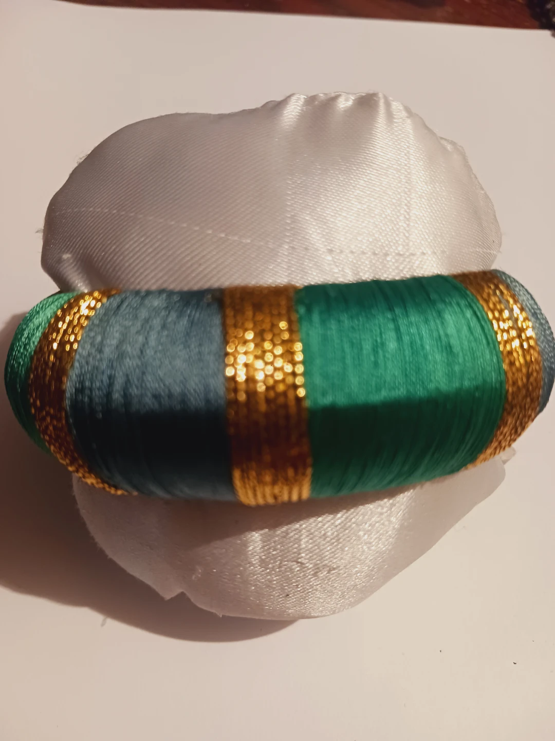 New !!! Green and Teal Silk Thread Bangle - photo 3