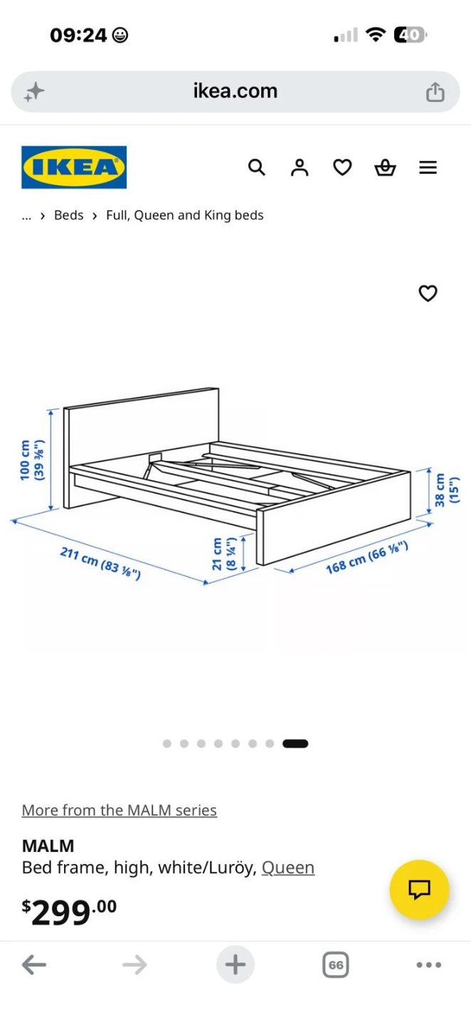 IKEA MALM Queen Bed Frame - White - photo 2