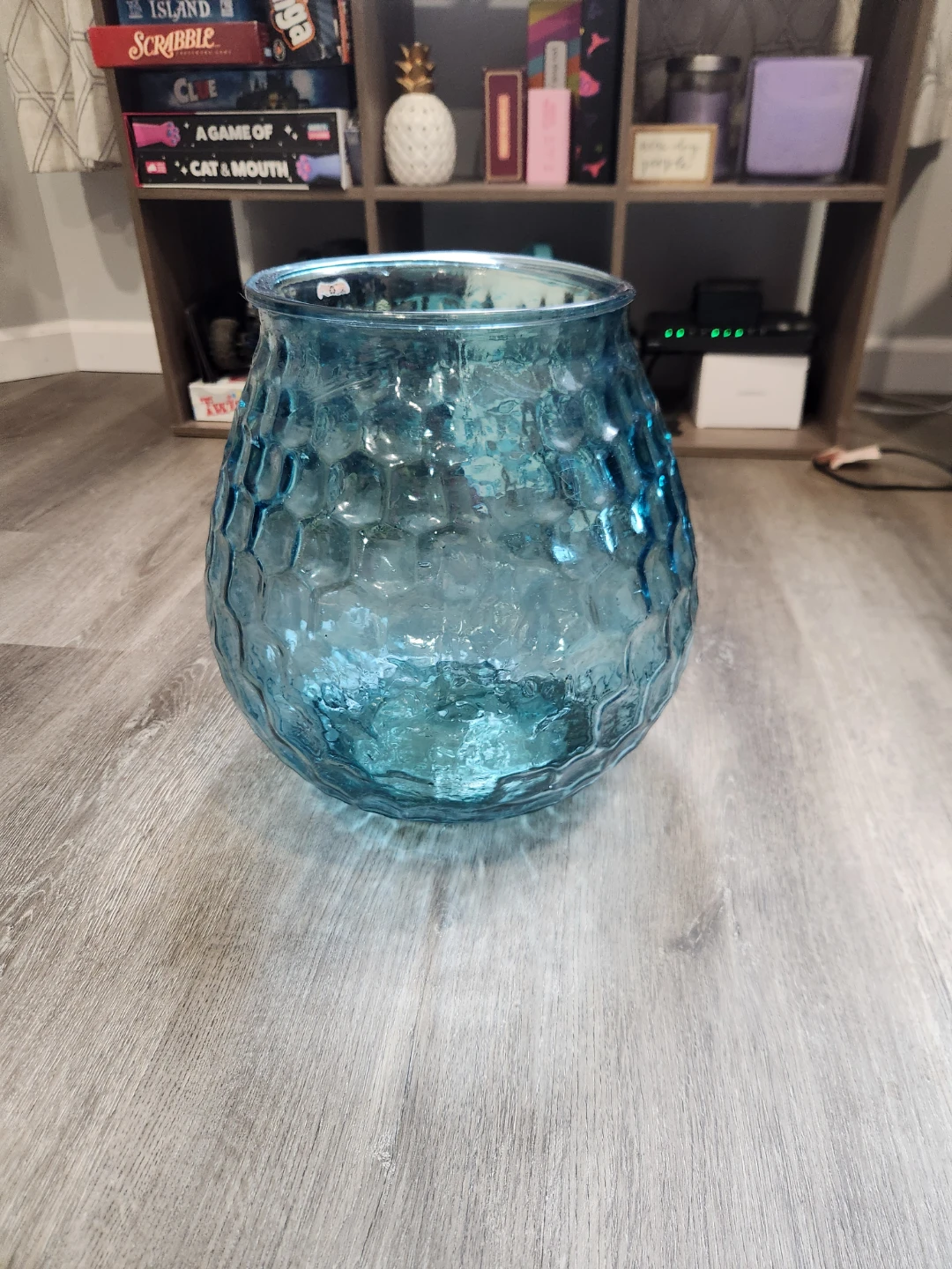 Blue Textured Glass Vase - photo 4