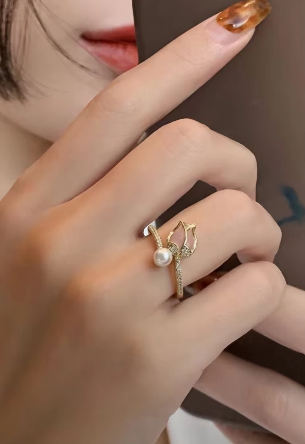 New Beautiful Adjustable Tulip Bud Ring - photo 2