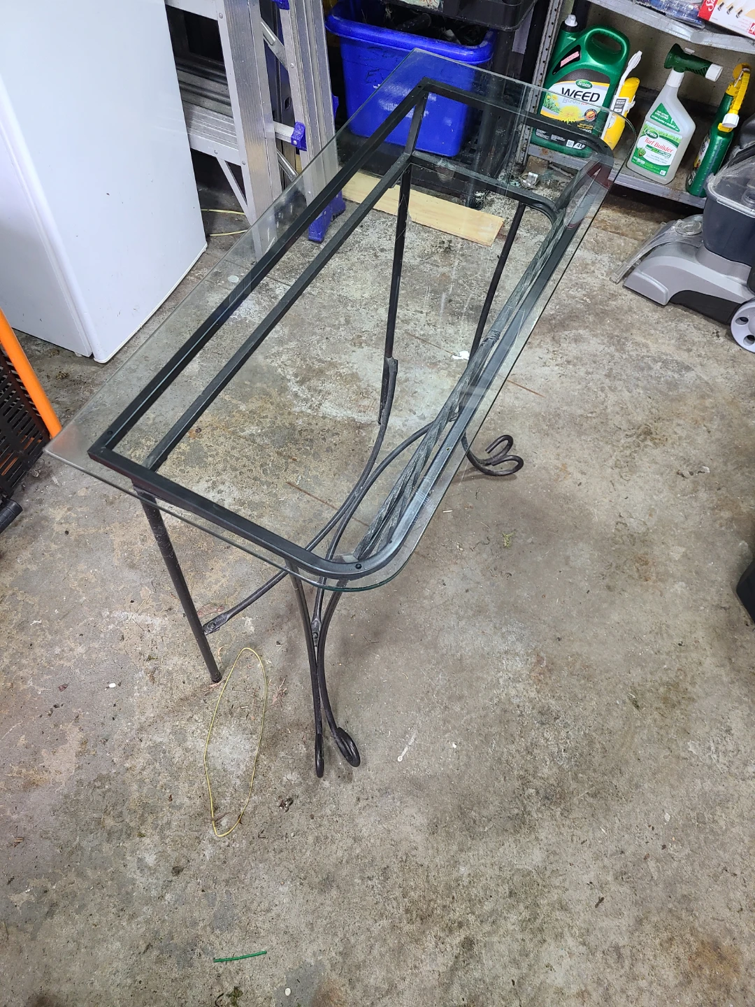 Glass top metal console table - photo 2