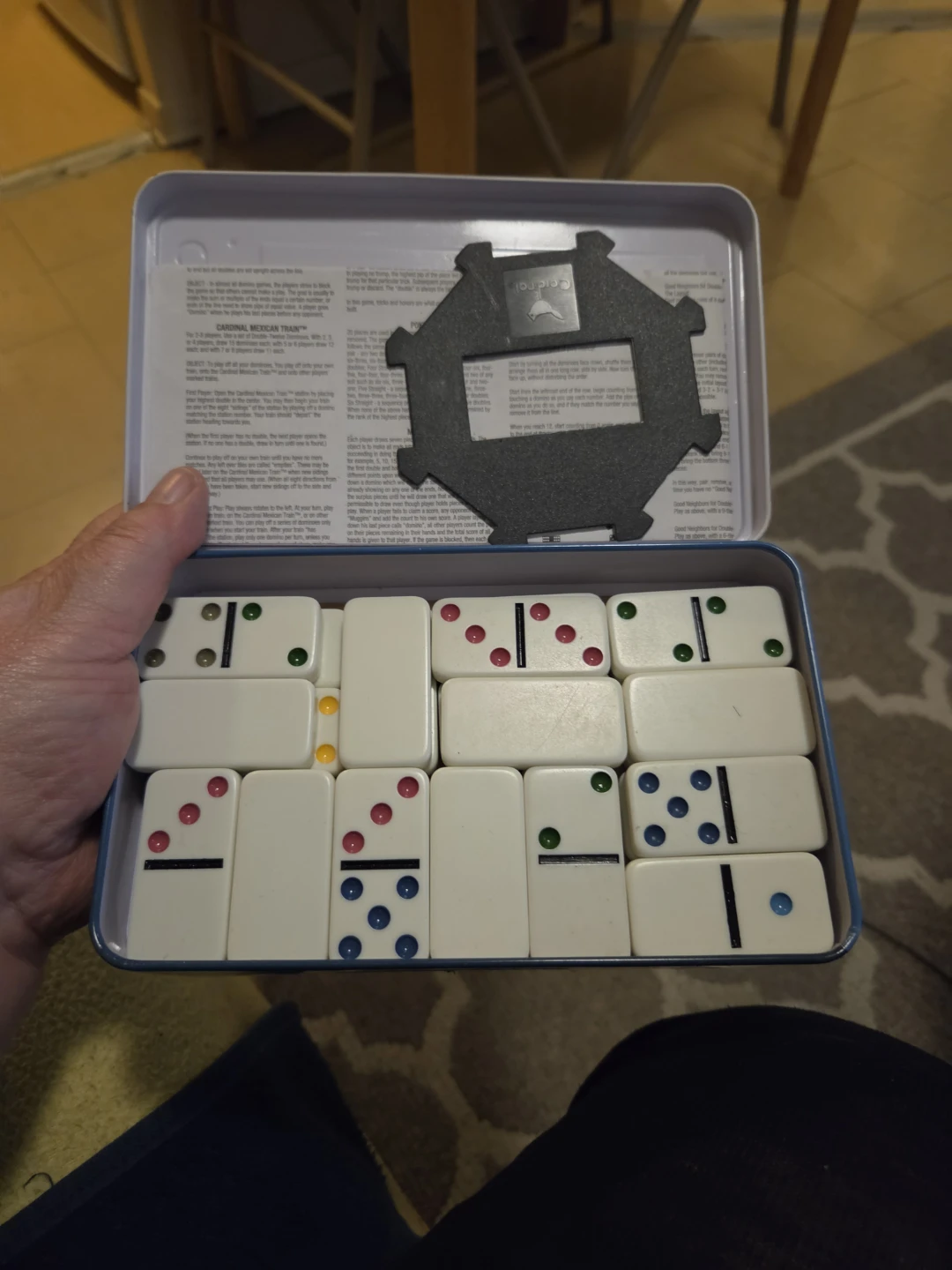 2 Cardinal Double Six Color Dot Dominoes Game sets - photo 4
