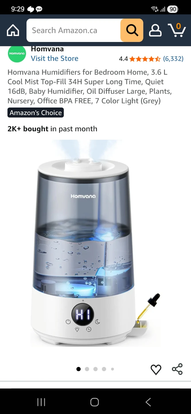 Homvana Ultrasonic Humidifier Model H101