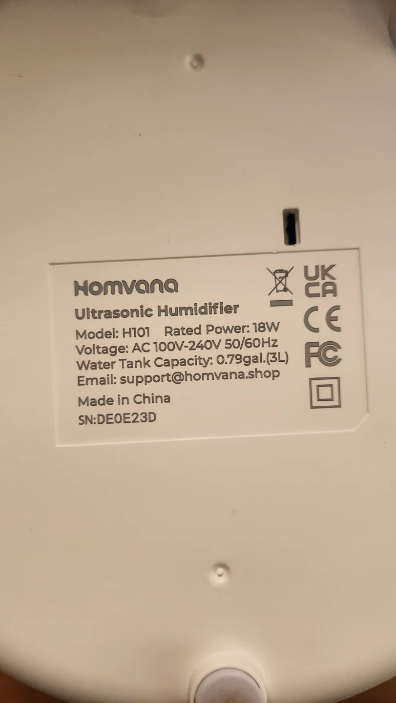 Homvana Ultrasonic Humidifier Model H101 - photo 4