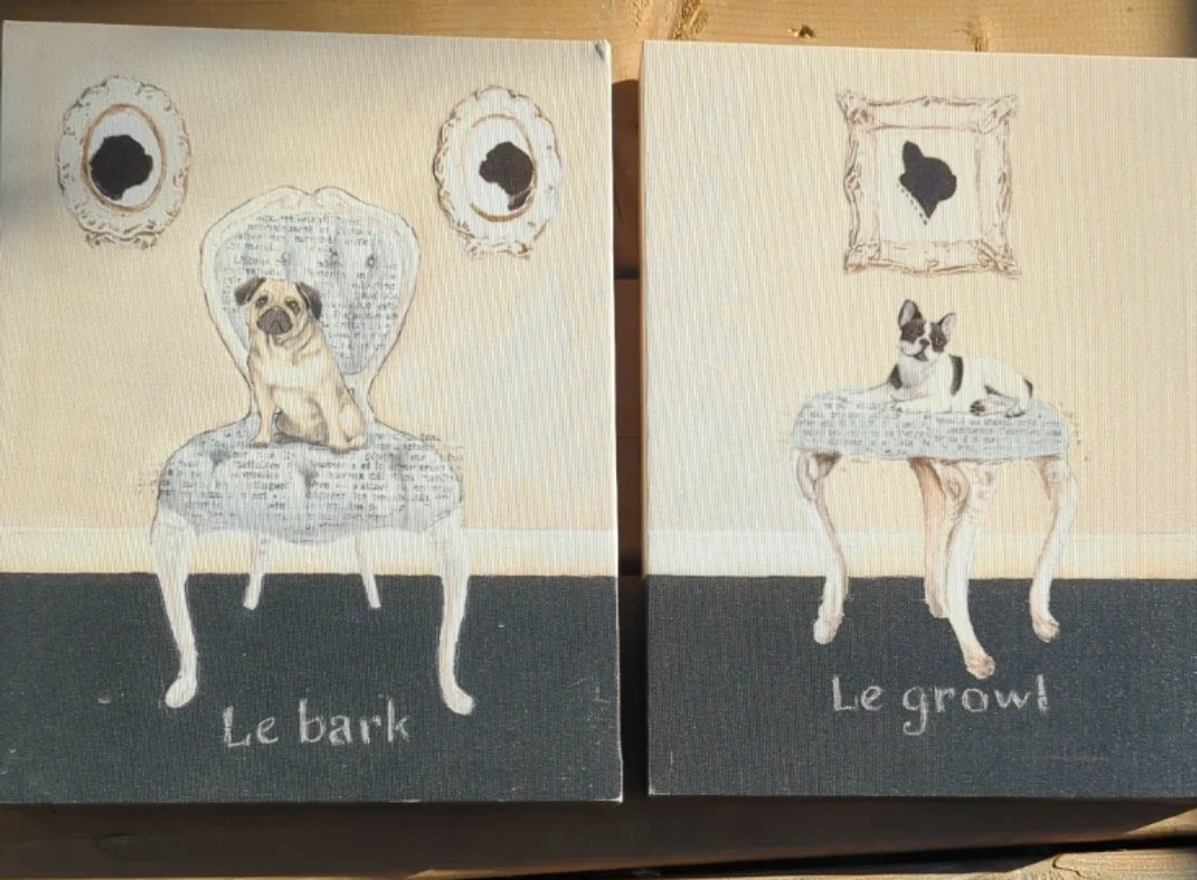 Canvas Wall Art "Le bark" Pug Dog