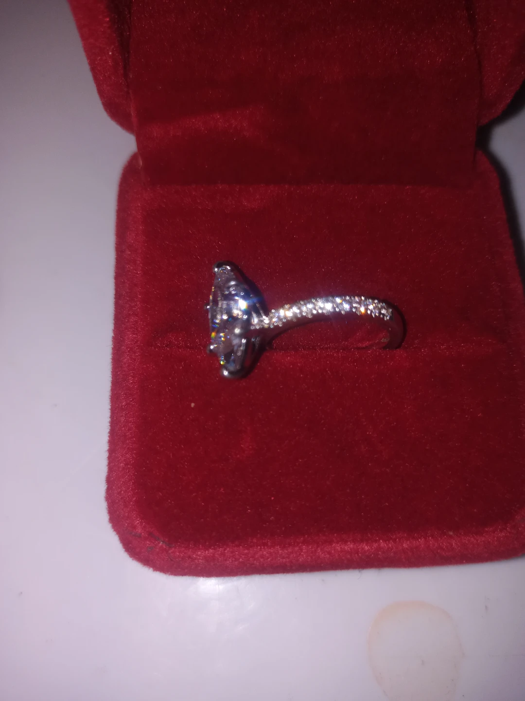 Marquise Shaped Synthetic Stone Ring - Size 3 - photo 3