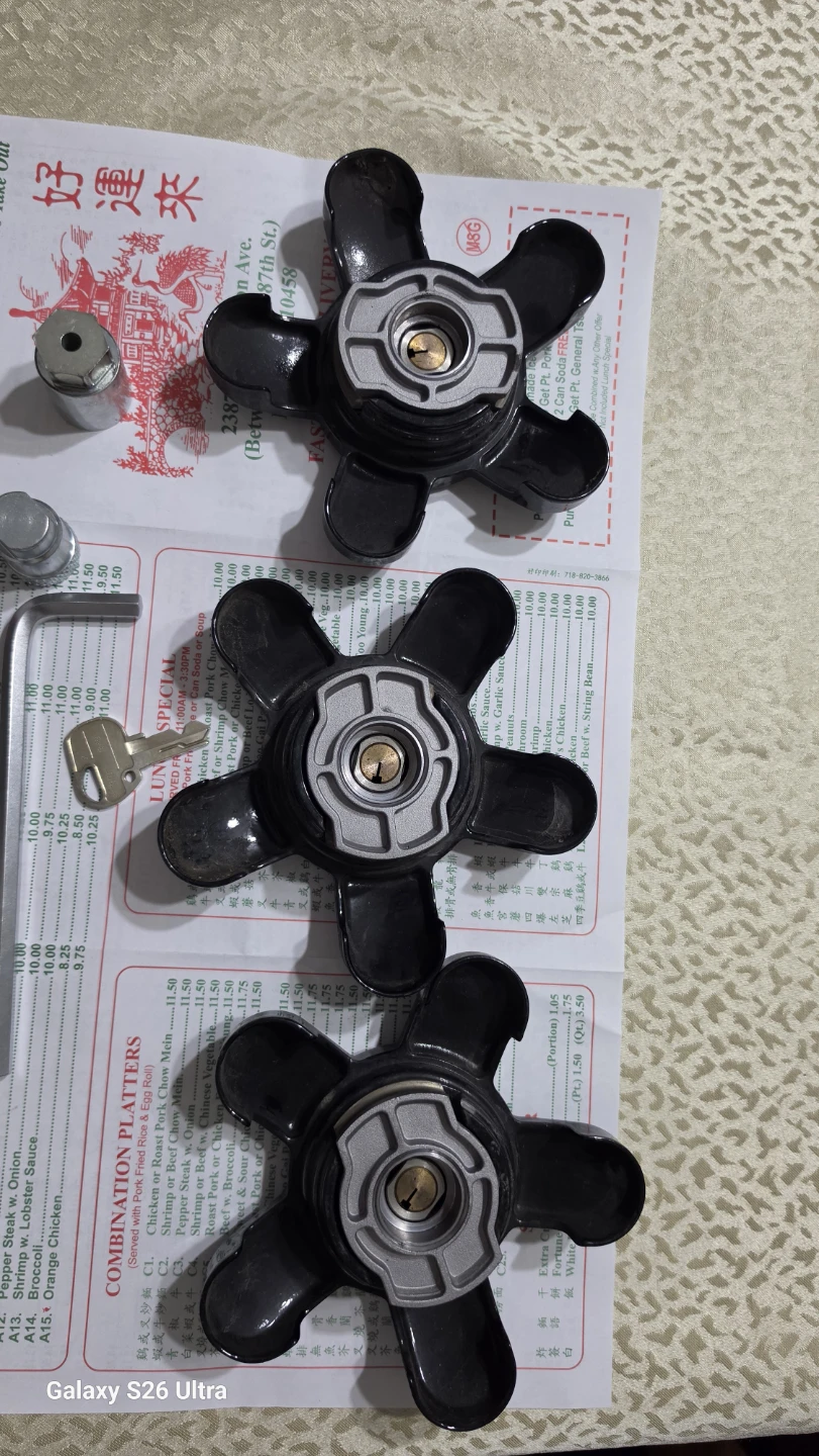 3 Black Star Rimgard Handles with Keys and Allen Wrench - photo 3