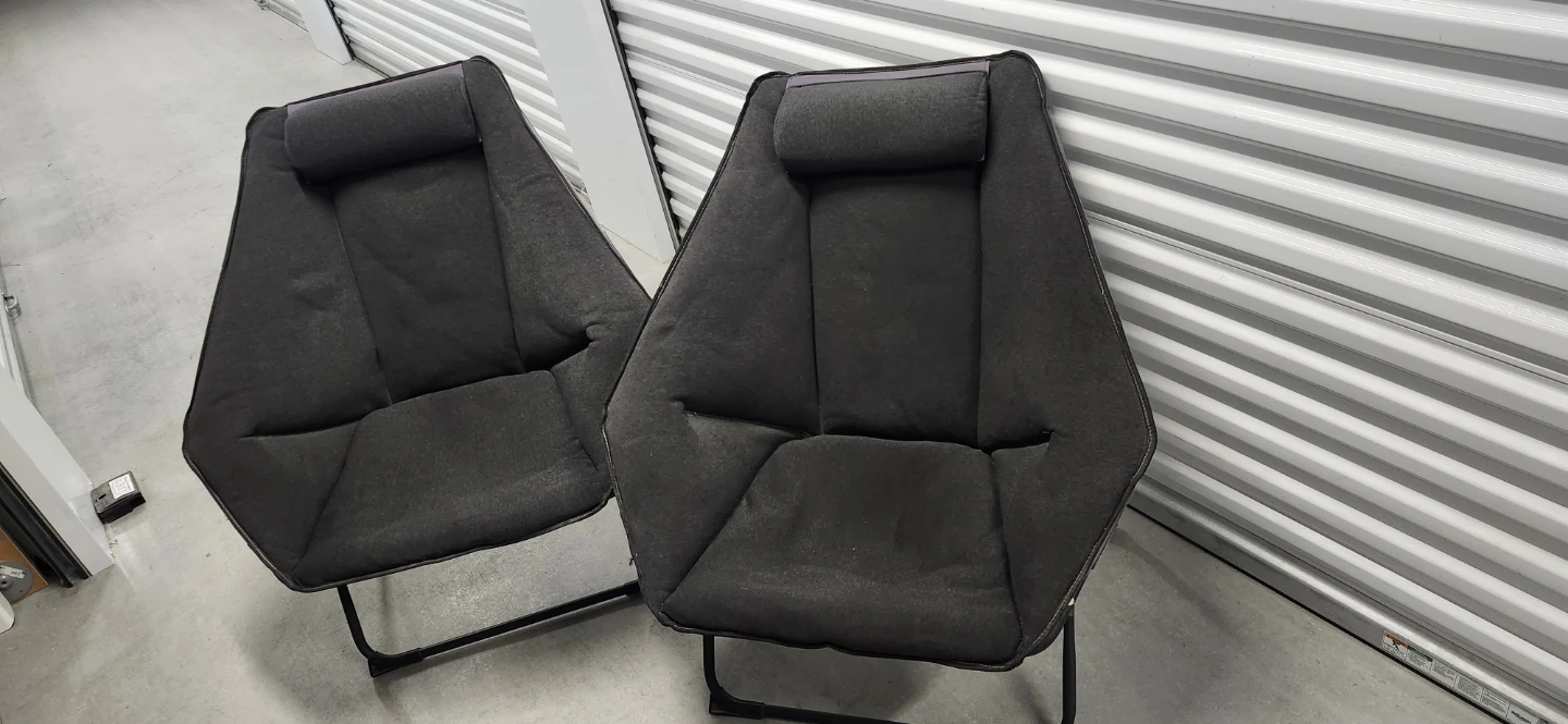 Foldable outdoor chairs of 2 , one for $15