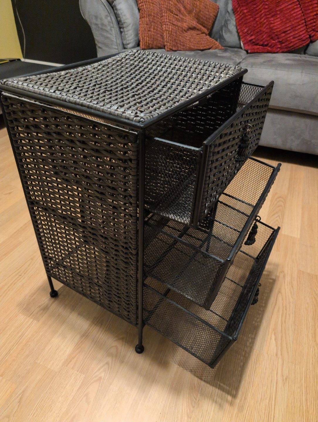 Dark Brown Wicker 3-Drawer Storage Unit - photo 2