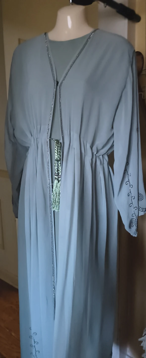 Green Abaya with belt and inside dress - photo 2