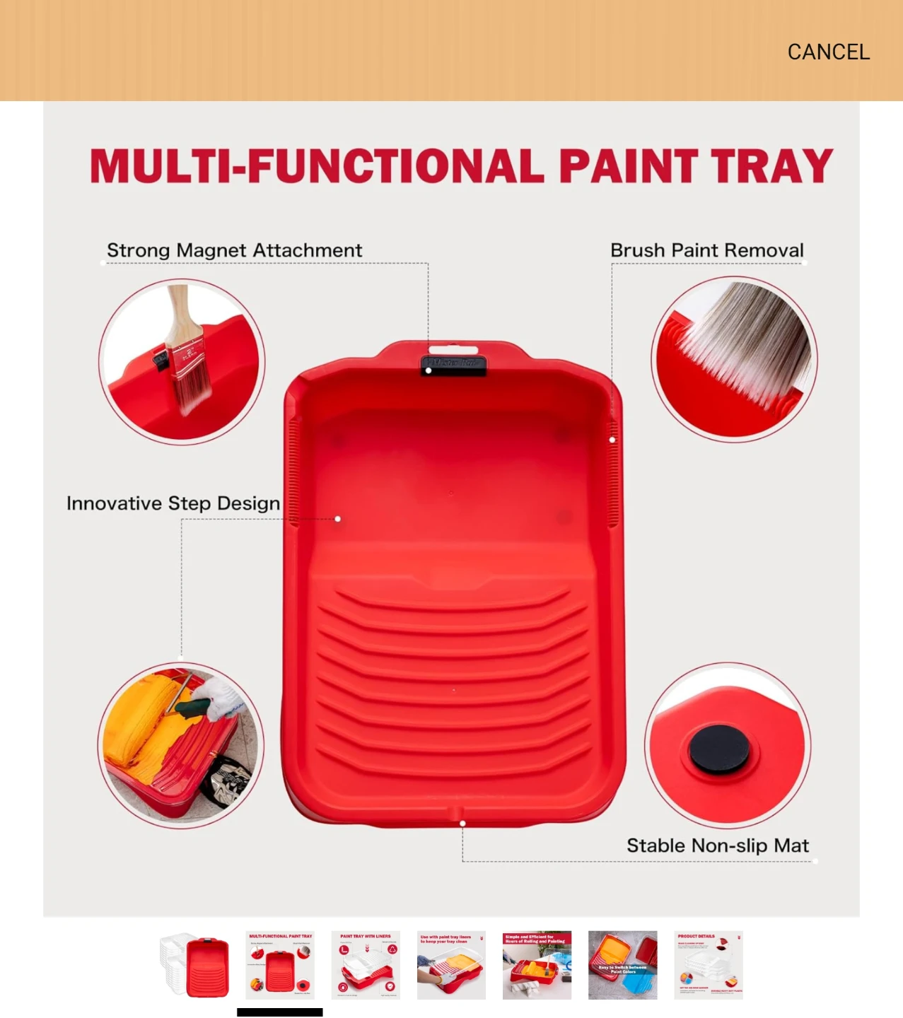 Multi-Functional Red Paint Tray - photo 2