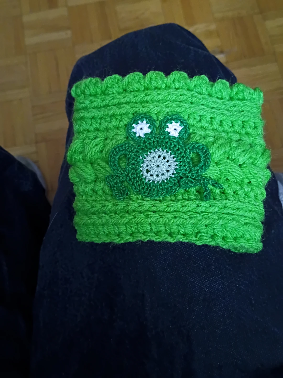 Handmade Crochet Frog Coffee Cozy
