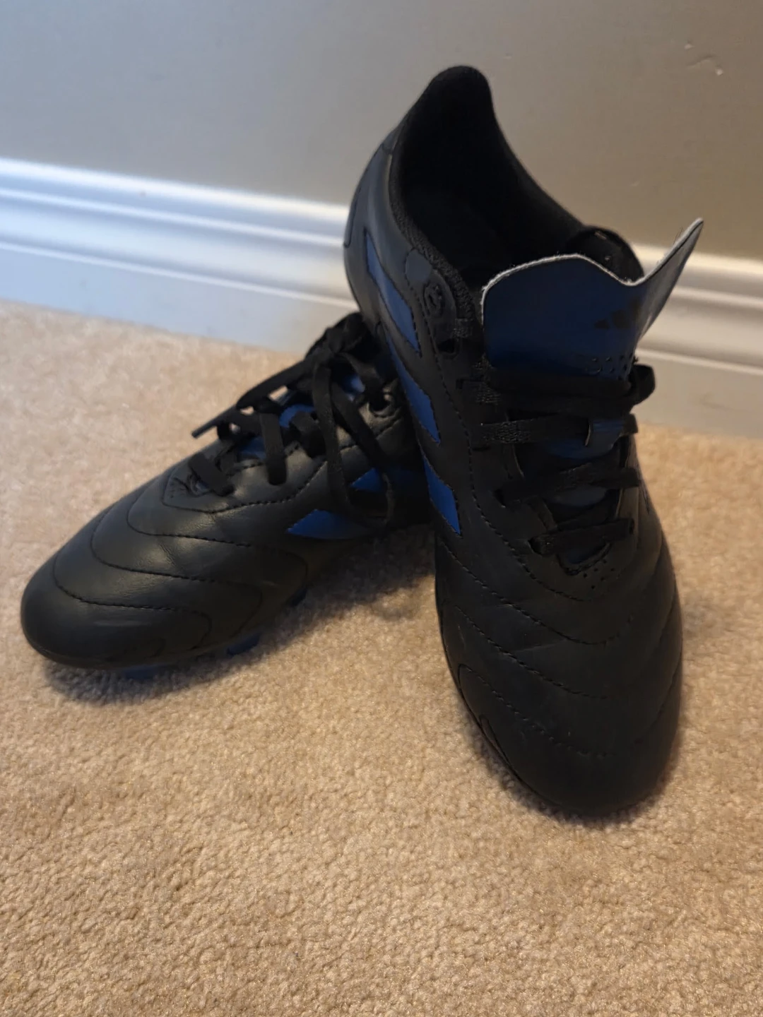 Adidas Black & Blue Soccer Cleats size 3