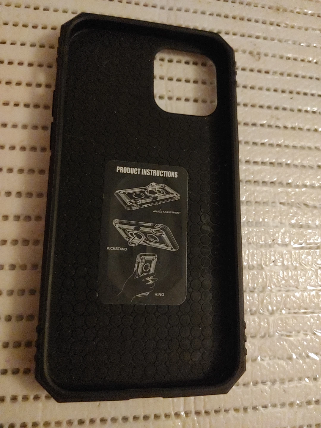 Black Phone Case with Kickstand and Ring
