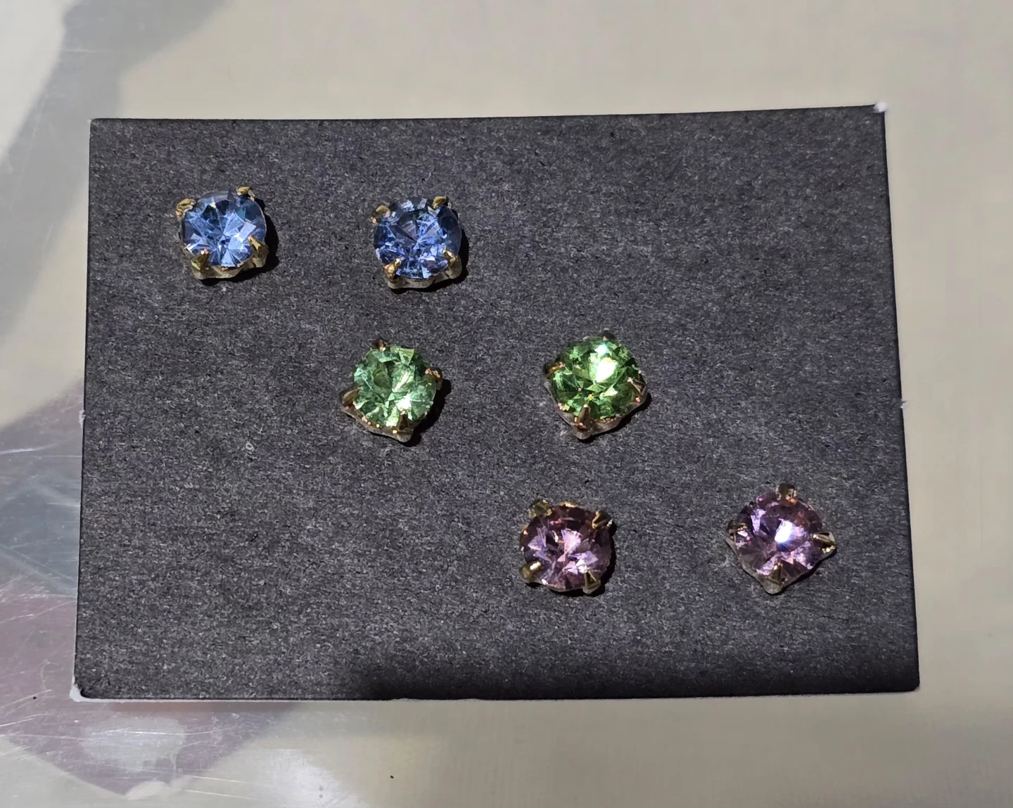 Set of 3 Pairs of Stud Earrings