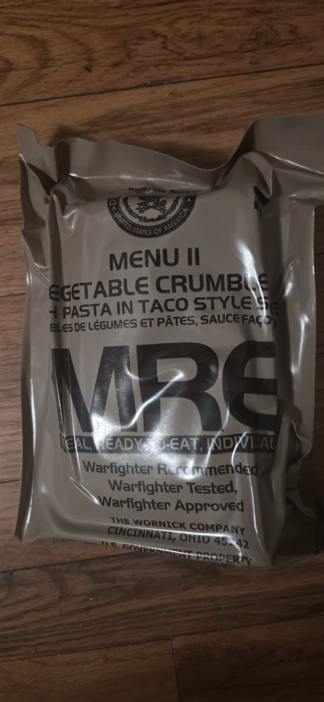 MRE Meal Kit II Vegetable Crumble with Pasta in Taco Style Sauce - photo 3