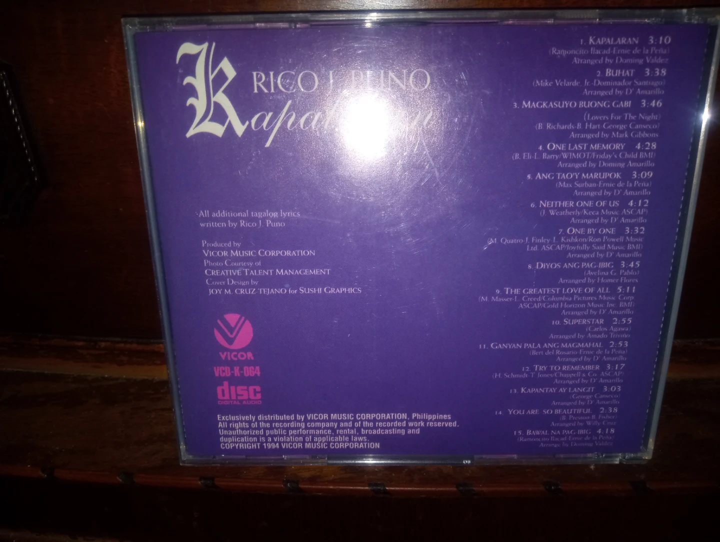 Rico J. Puno Kapalaran Collector's Edition CD - photo 2