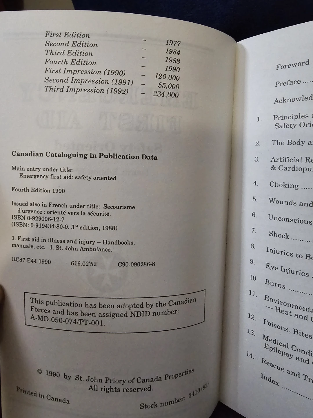 Emergency First Aid Safety Oriented Fourth Edition 1990 Book - photo 2