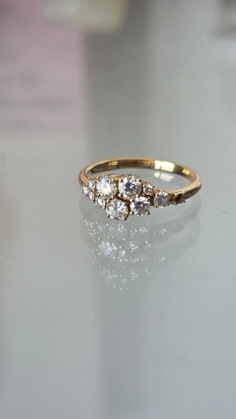Mejuri 14K Yellow Gold Diamonds Cluster Ring
