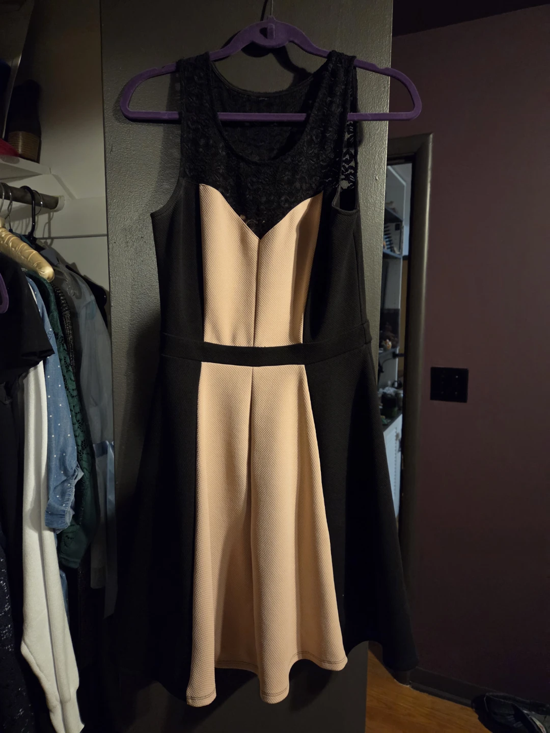 En Focus Studio Black & Nude Dress Size 8