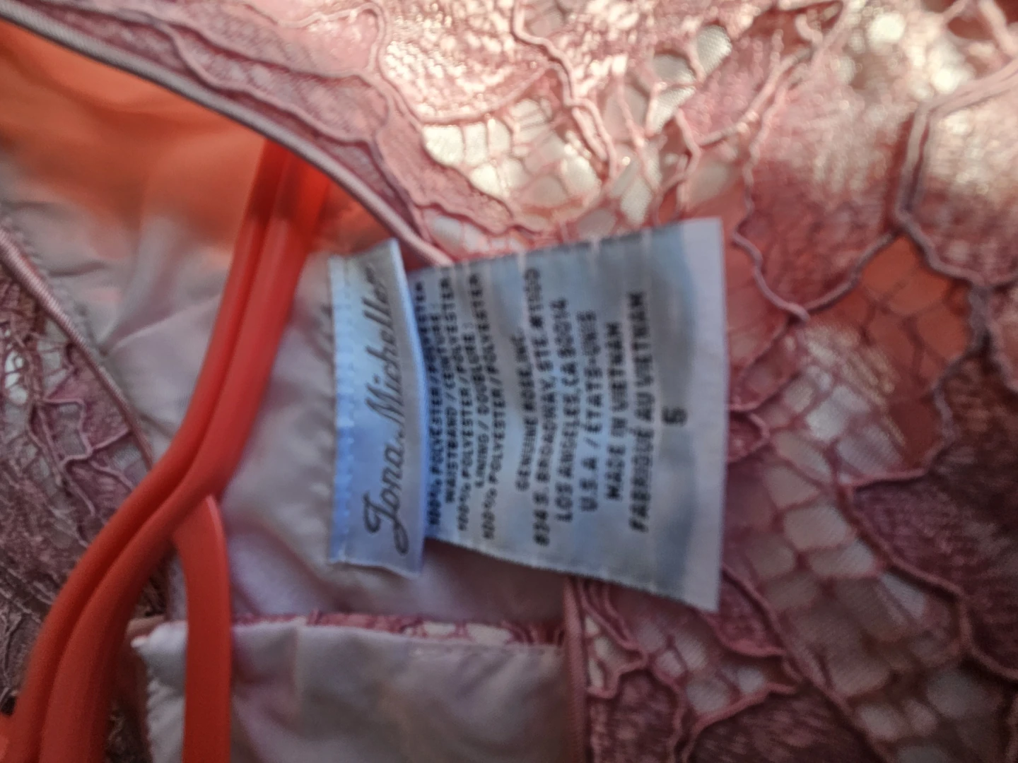 Jona Michelle Pink Lace Dress Size 5 - photo 2