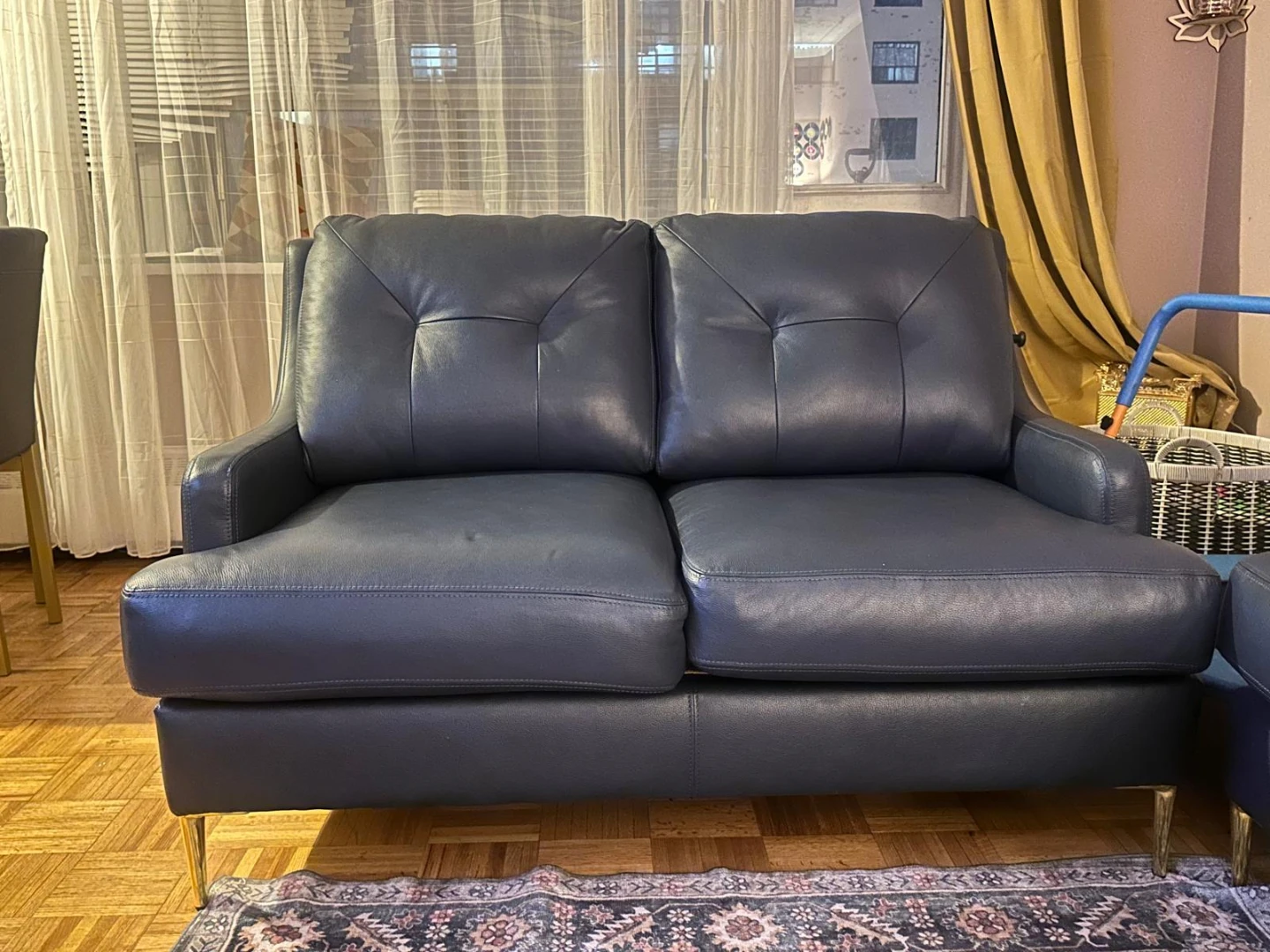 Dark Grey Leather Sofa