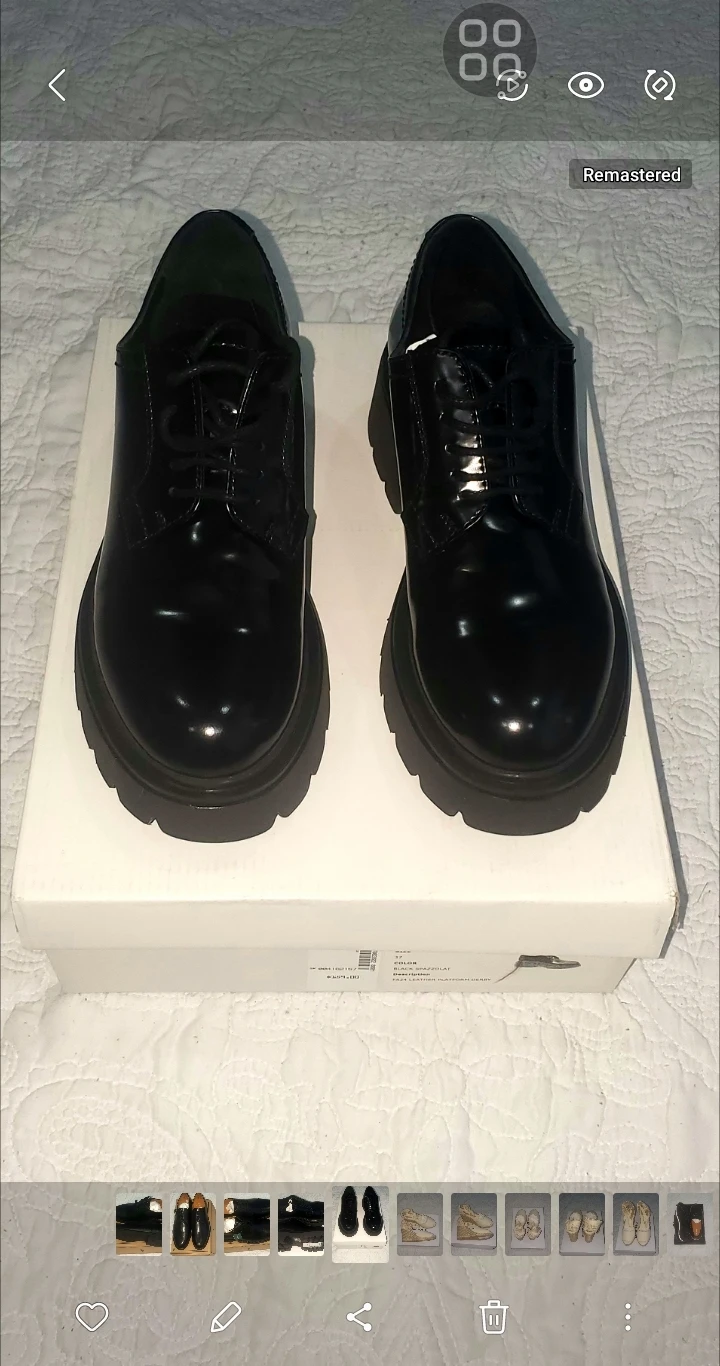 Simons Black Patent Leather Platform Shoes - Size 37 - photo 2