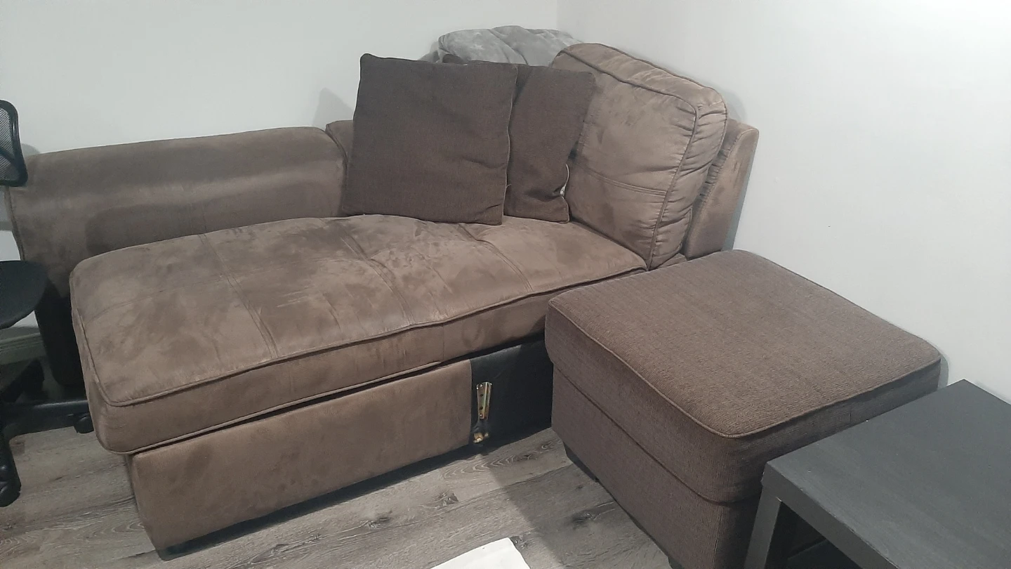 Brown Sectional Sofa with Storage Ottoman - photo 2