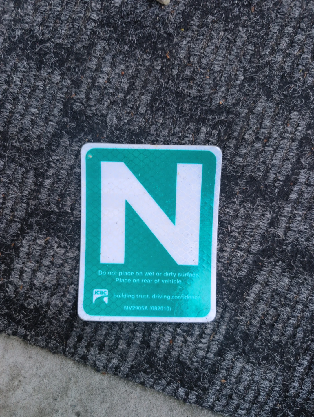 ICBC 'N' Driver Decal