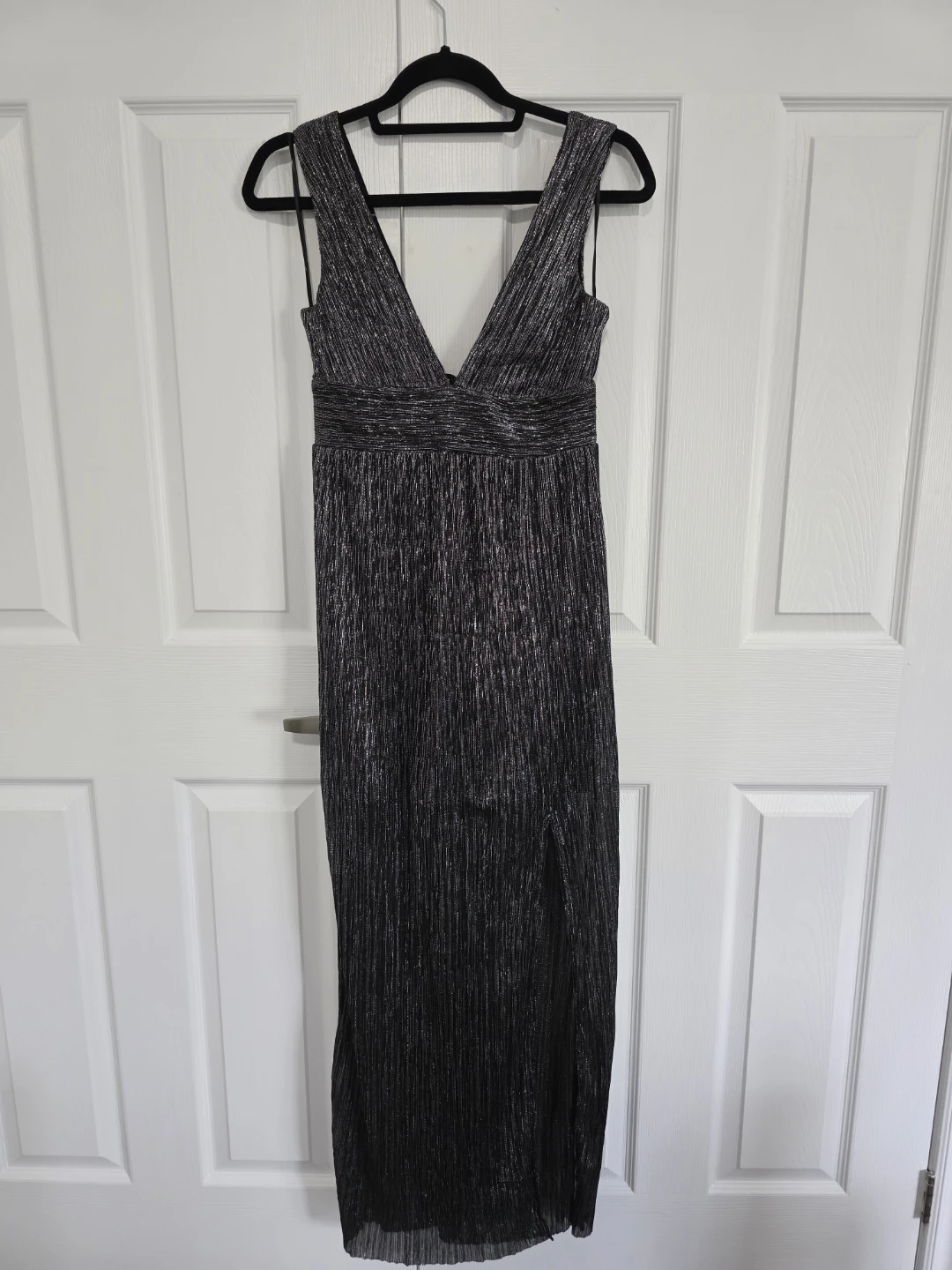 New Look Black Metallic Maxi Dress Size 8 - photo 2