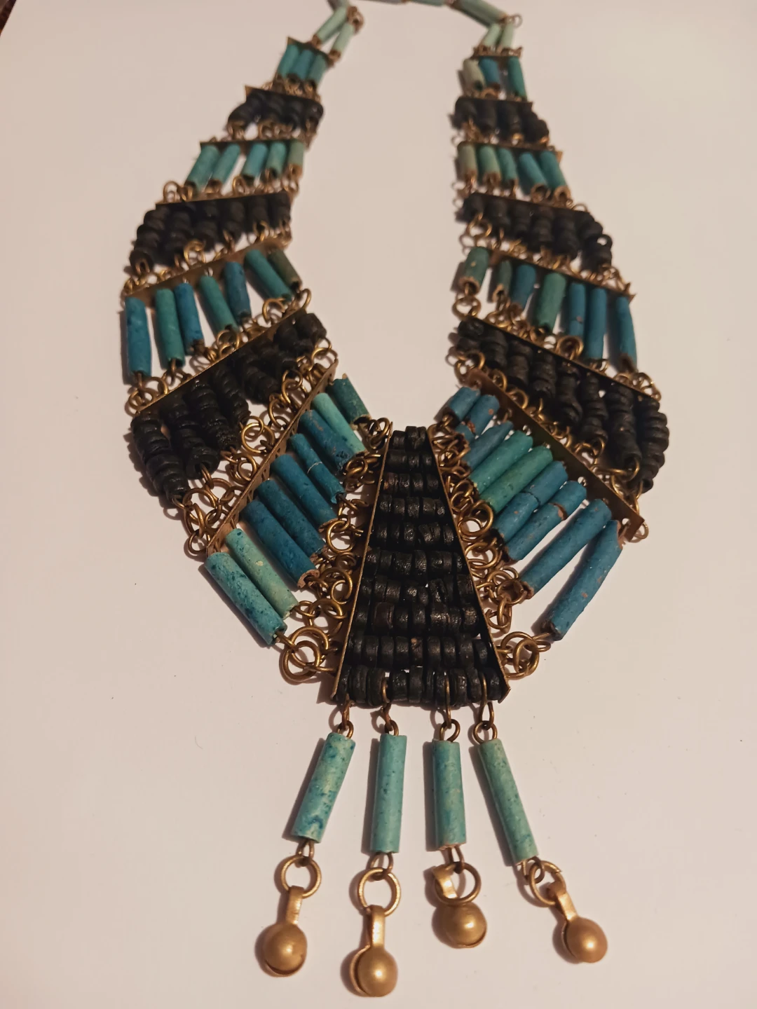 Vintage Egyptian Style Beaded Necklace - photo 4