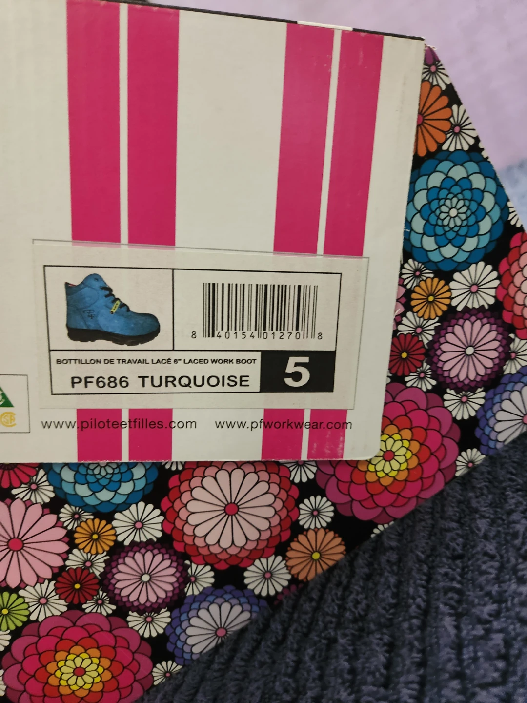 PF steel toed Workboots Turquoise  - Size 5 - photo 3